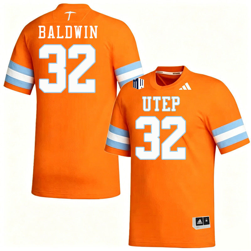 UTEP Miners #32 Elijah Baldwin College Football Jerseys,Uniforms-Orange